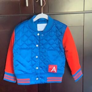 ROA quilted nylon snap jacket toddler blue and orange like new
